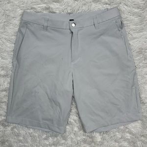 Lululemon Commission Shorts Mens Size 32 Ventlight Mesh - Stone Grey
